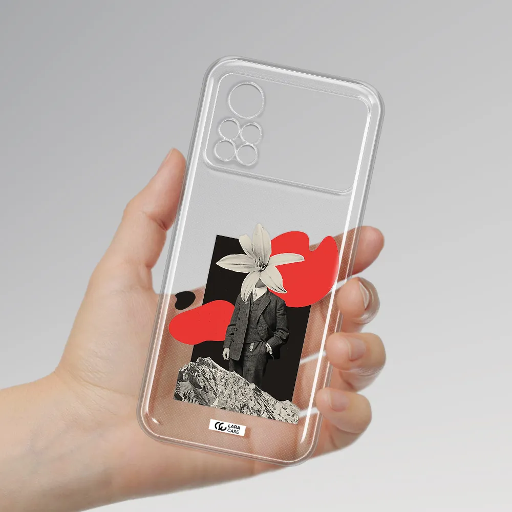 a man in a suit with a flower head Xiaomi Poco X4 Pro Clear TPU Case