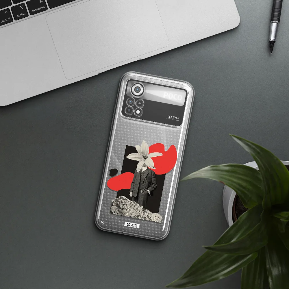 a man in a suit with a flower head Xiaomi Poco X4 Pro Clear TPU Case