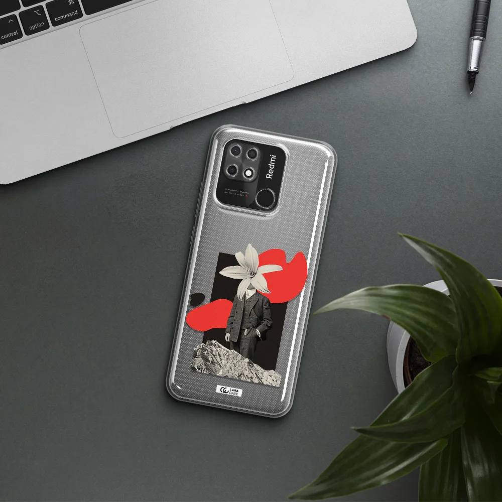 a man in a suit with a flower head Xiaomi Redmi 10C Clear TPU Case