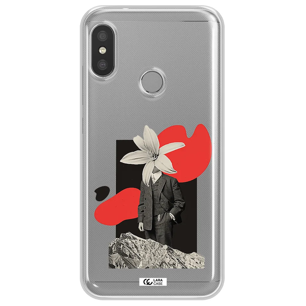 a man in a suit with a flower head Xiaomi Redmi 6 Pro Clear TPU Case
