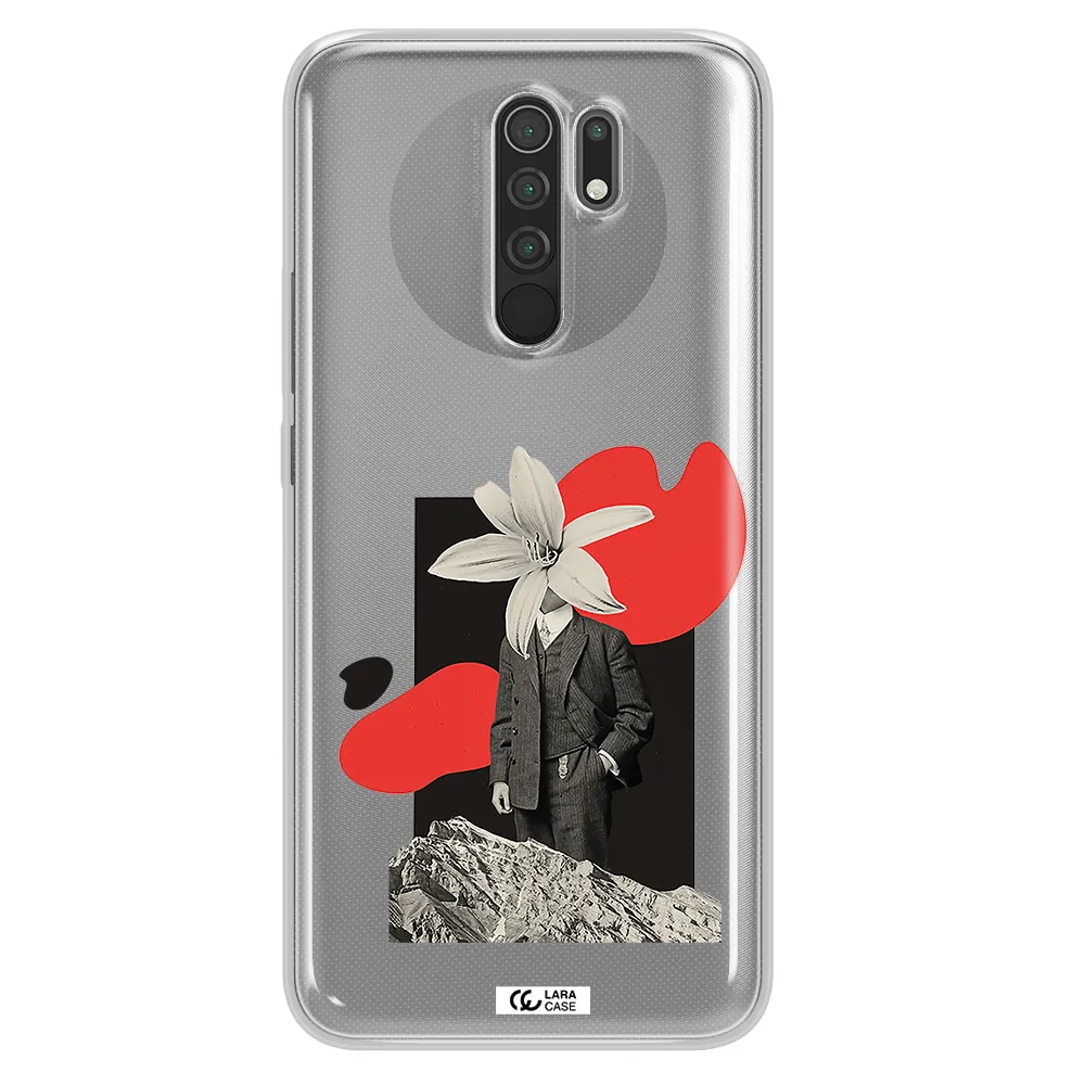 a man in a suit with a flower head Xiaomi Redmi 9 Clear TPU Case