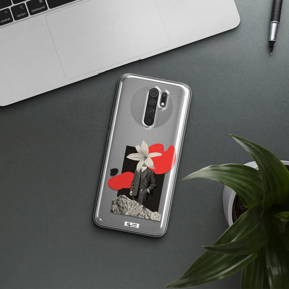 a man in a suit with a flower head Xiaomi Redmi 9 Clear TPU Case