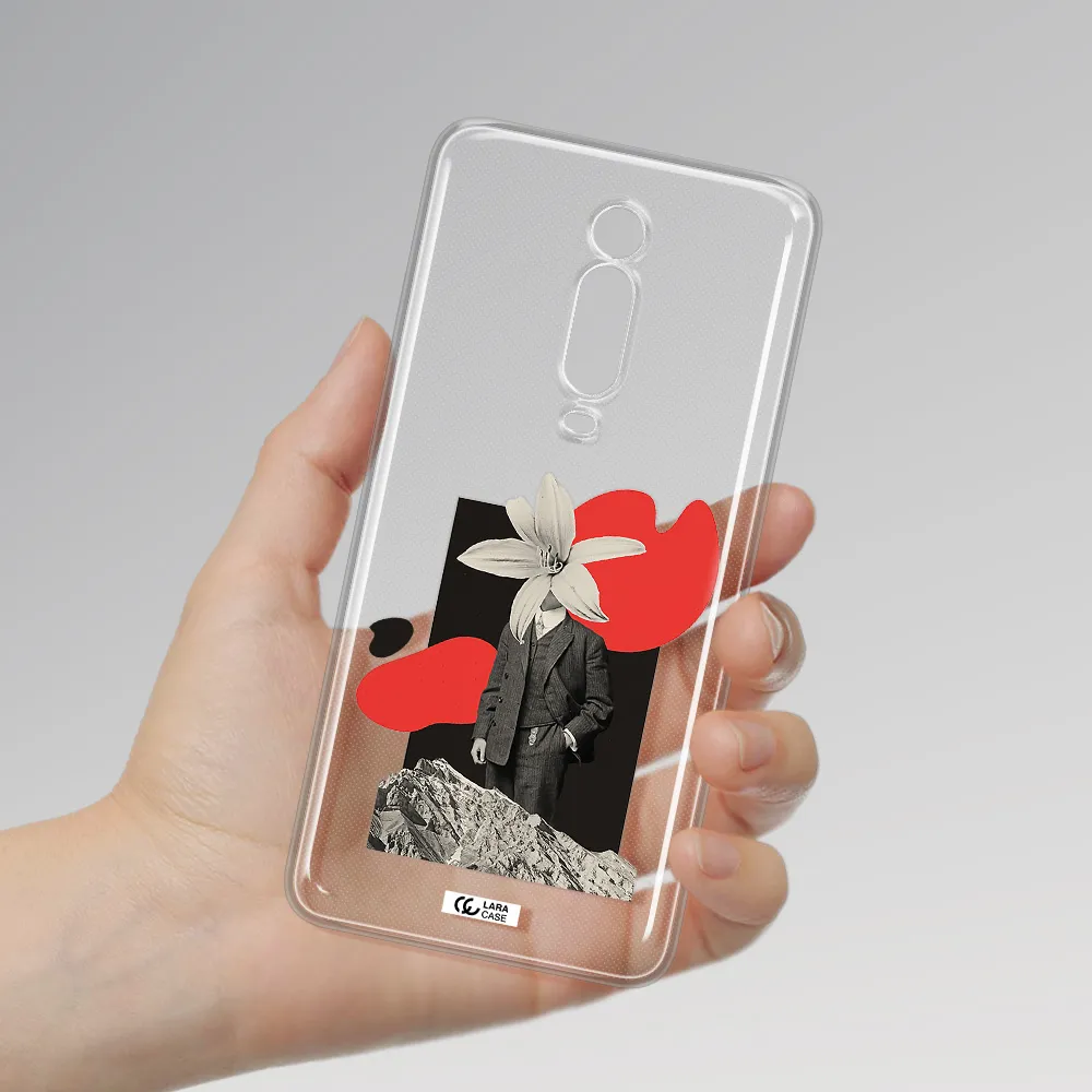 A Man In A Suit With A Flower Head Xiaomi Redmi K20 Clear Tpu Case