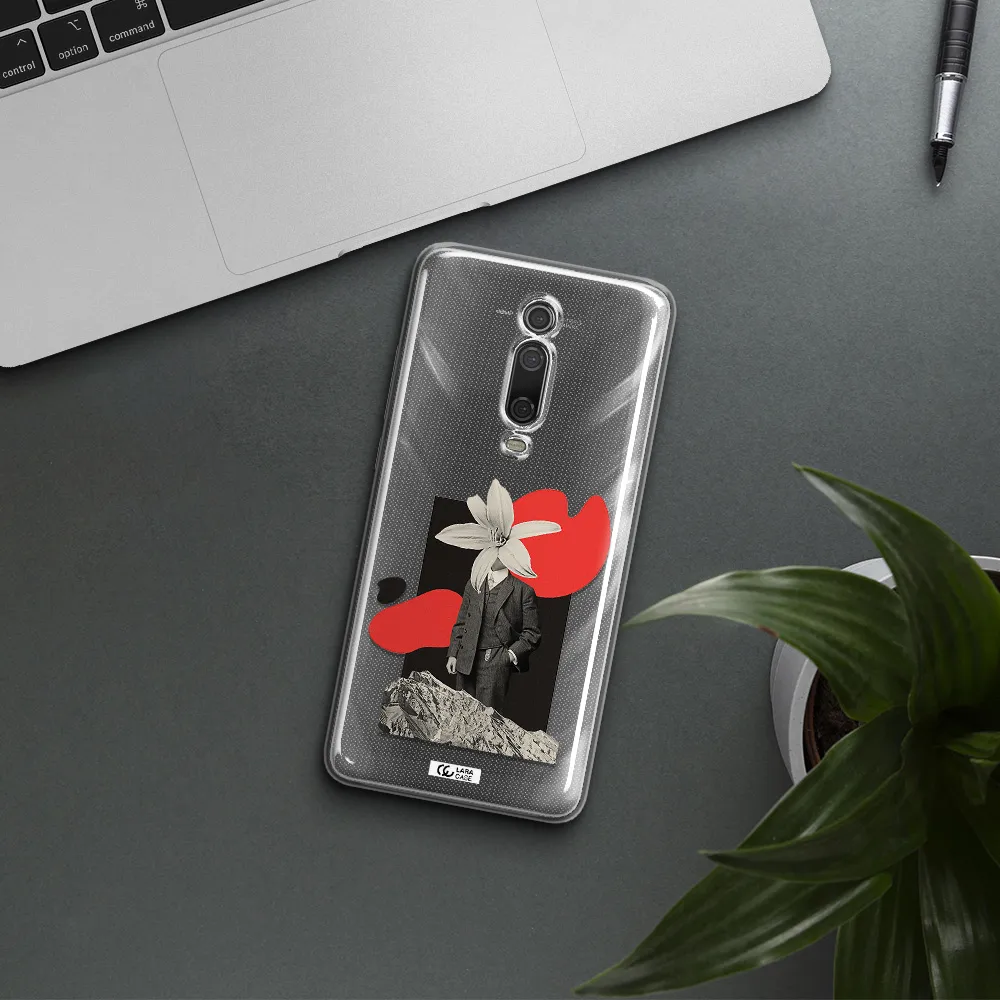 A Man In A Suit With A Flower Head Xiaomi Redmi K20 Clear Tpu Case