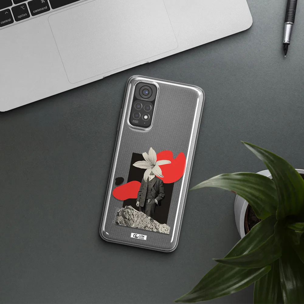 a man in a suit with a flower head Xiaomi Redmi Note 11 Clear TPU Case