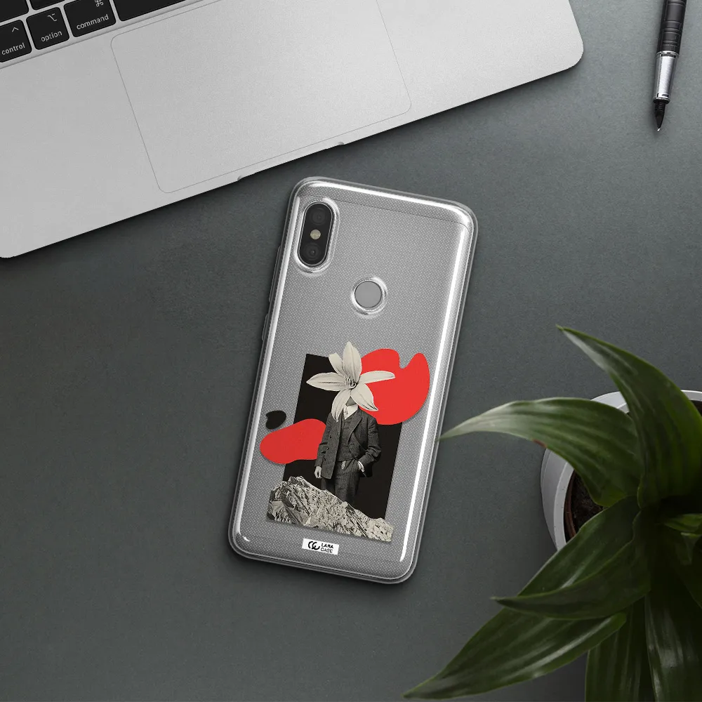 a man in a suit with a flower head Xiaomi Redmi Note 6 Pro Clear TPU Case