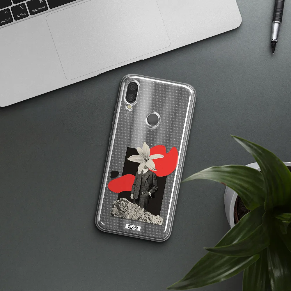 a man in a suit with a flower head Xiaomi Redmi Note 7 Clear TPU Case