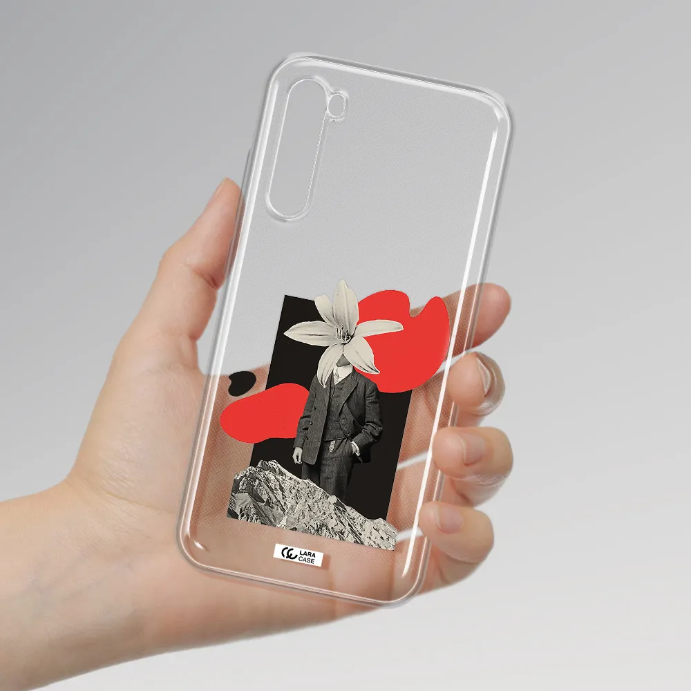 A Man In A Suit With A Flower Head Xiaomi Redmi Note 8T Clear Tpu Case