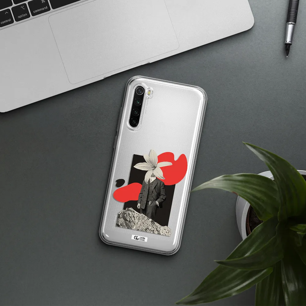 A Man In A Suit With A Flower Head Xiaomi Redmi Note 8T Clear Tpu Case