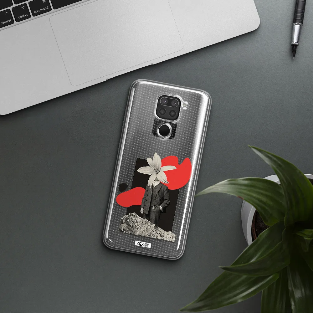 a man in a suit with a flower head Xiaomi Redmi Note 9 Clear TPU Case