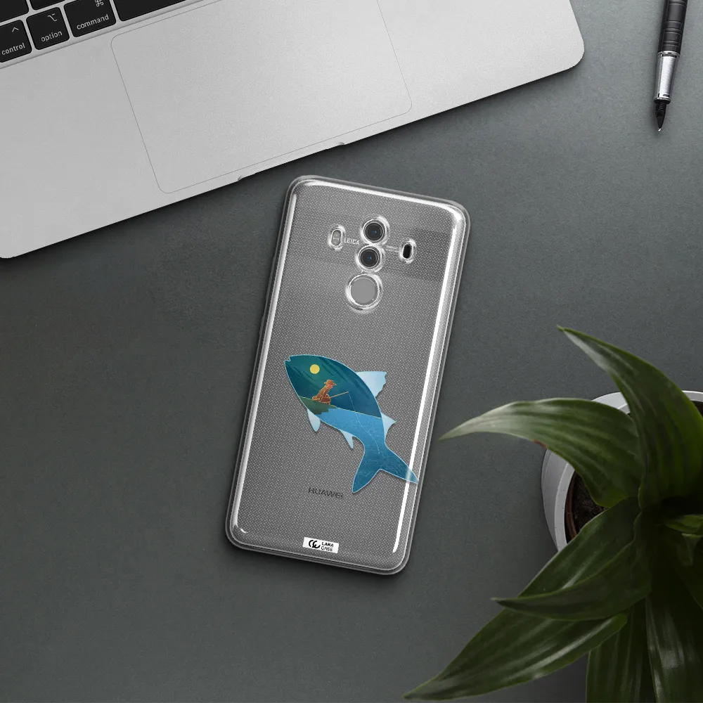 a fish with a man fishing Huawei Mate 10 Pro Clear TPU Case