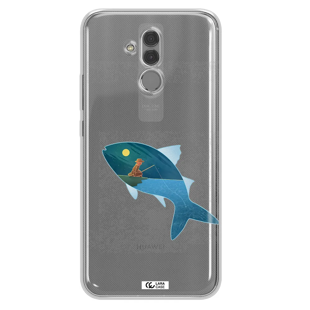 a fish with a man fishing Huawei Mate 20 Lite Clear TPU Case