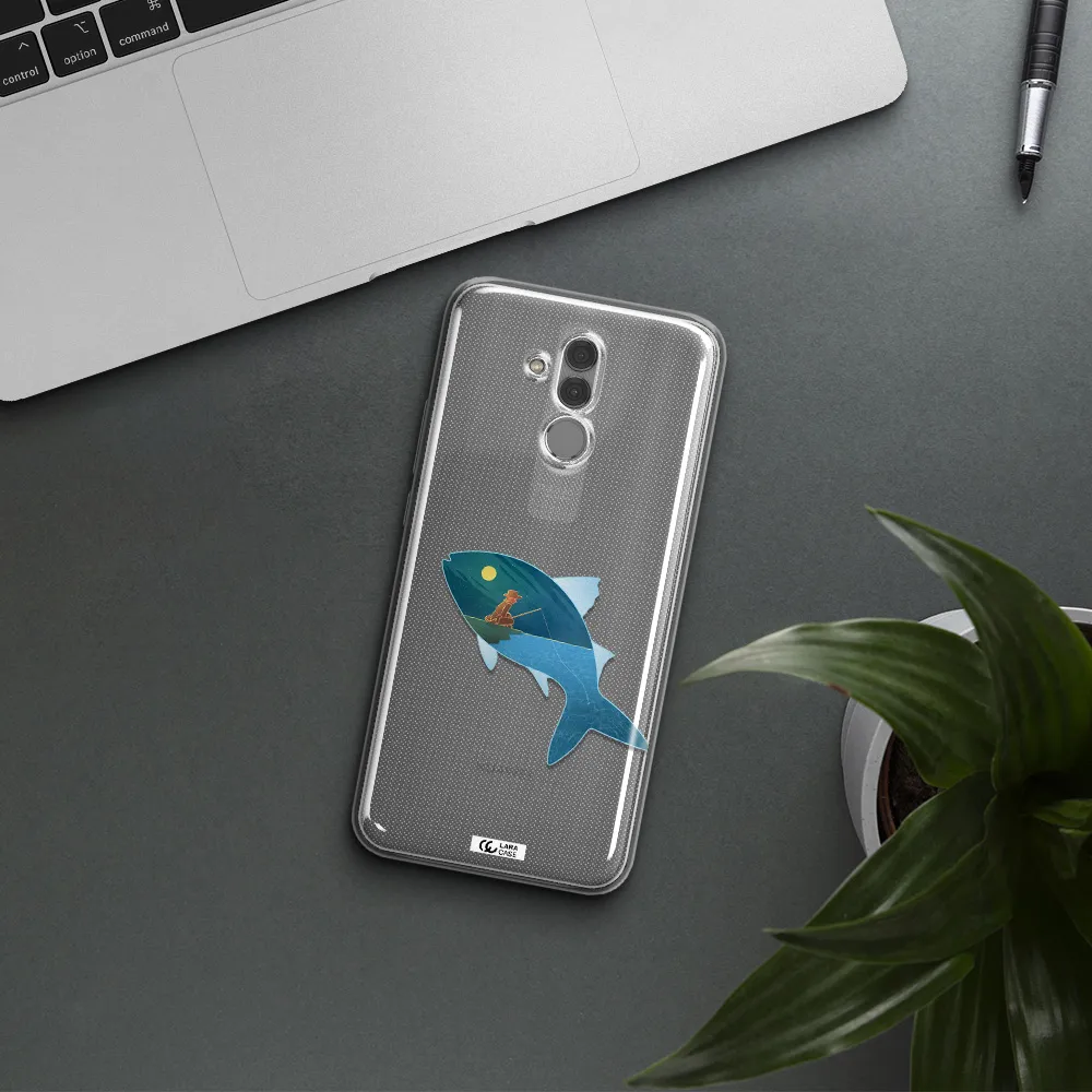 a fish with a man fishing Huawei Mate 20 Lite Clear TPU Case