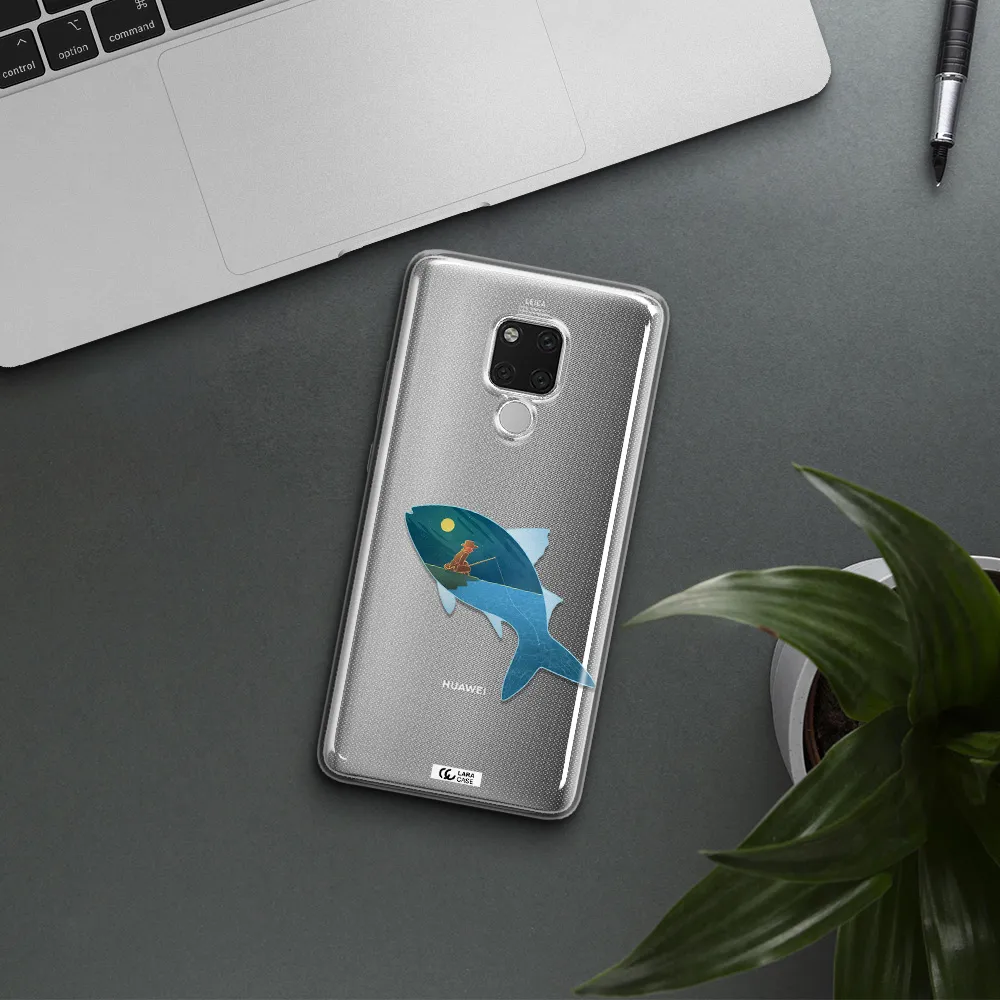 a fish with a man fishing Huawei Mate 20X Clear TPU Case