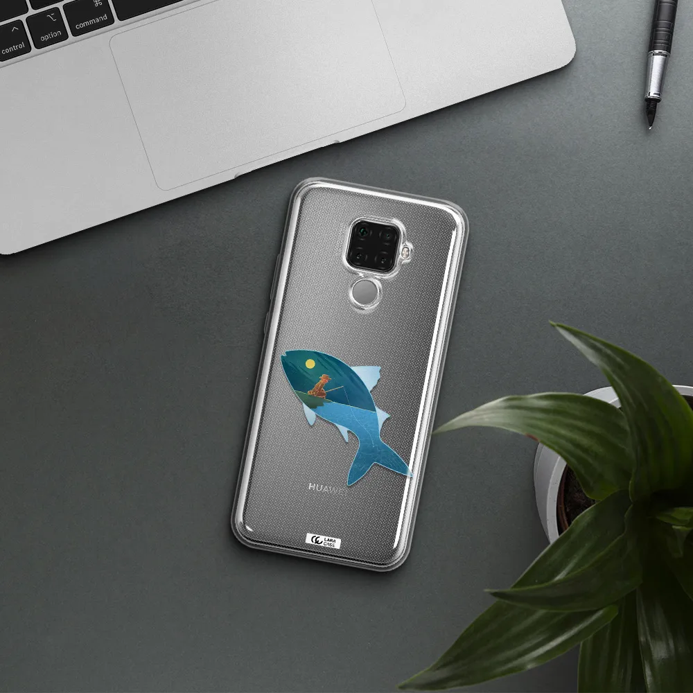 a fish with a man fishing Huawei Mate 30 Lite Clear TPU Case