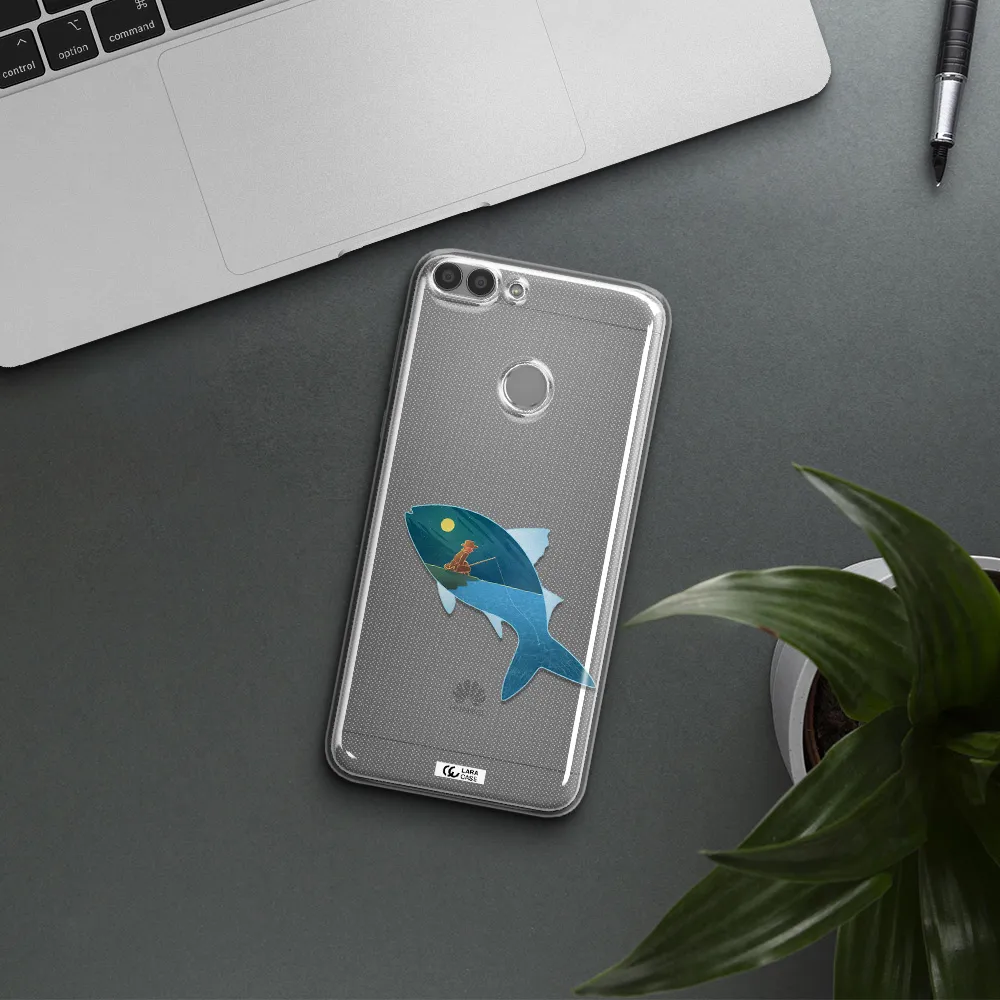 a fish with a man fishing Huawei P Smart Clear TPU Case