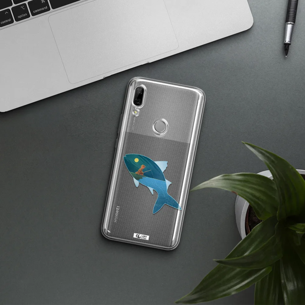 a fish with a man fishing Huawei P Smart Z Clear TPU Case
