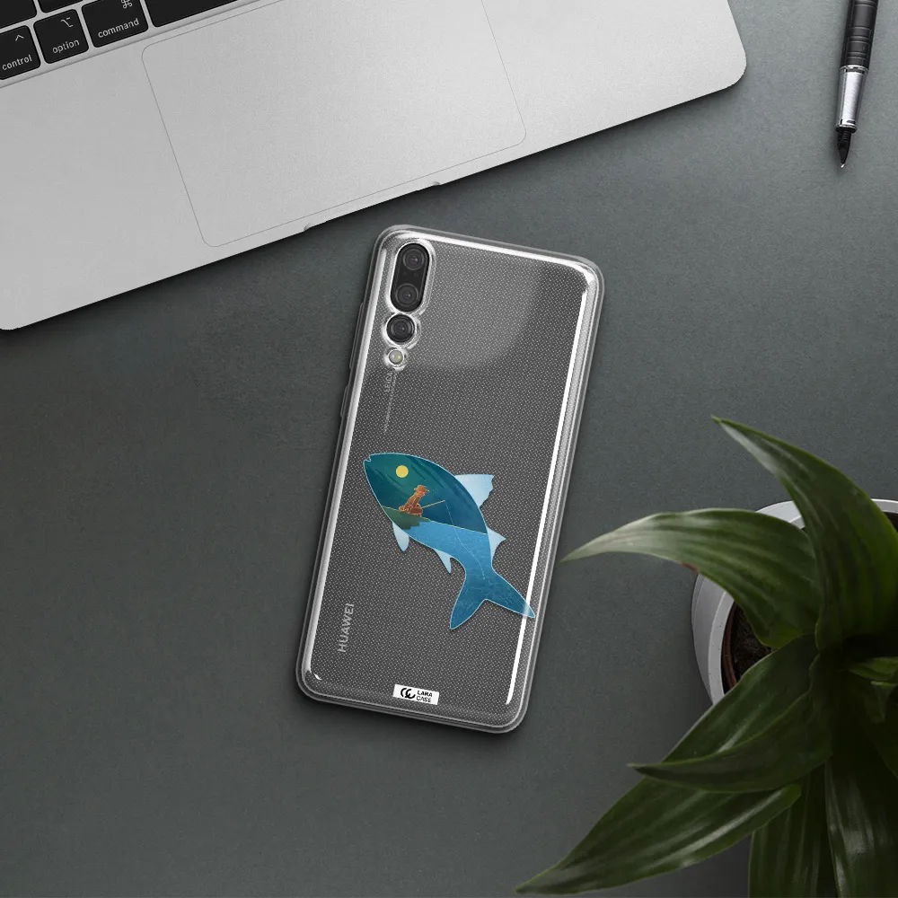 a fish with a man fishing Huawei P20 Pro Clear TPU Case