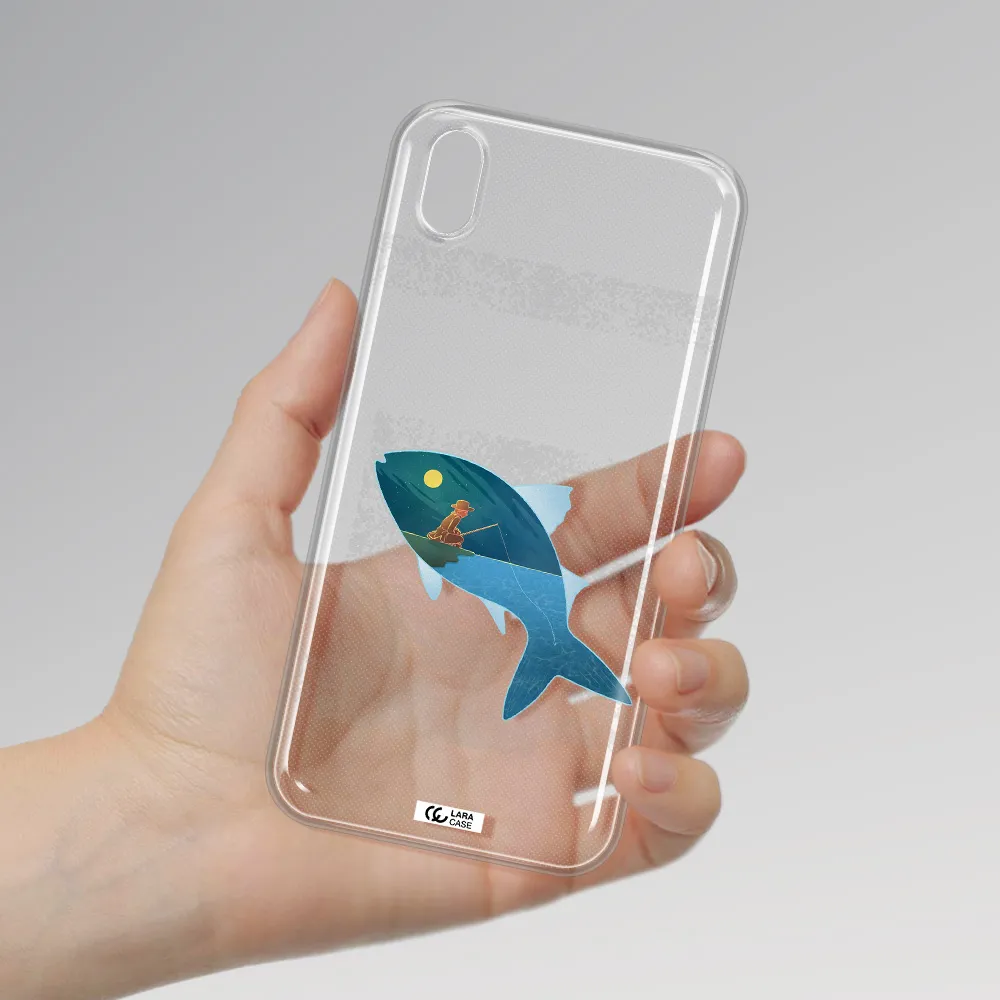 a fish with a man fishing Huawei Y5 2019 Clear TPU Case