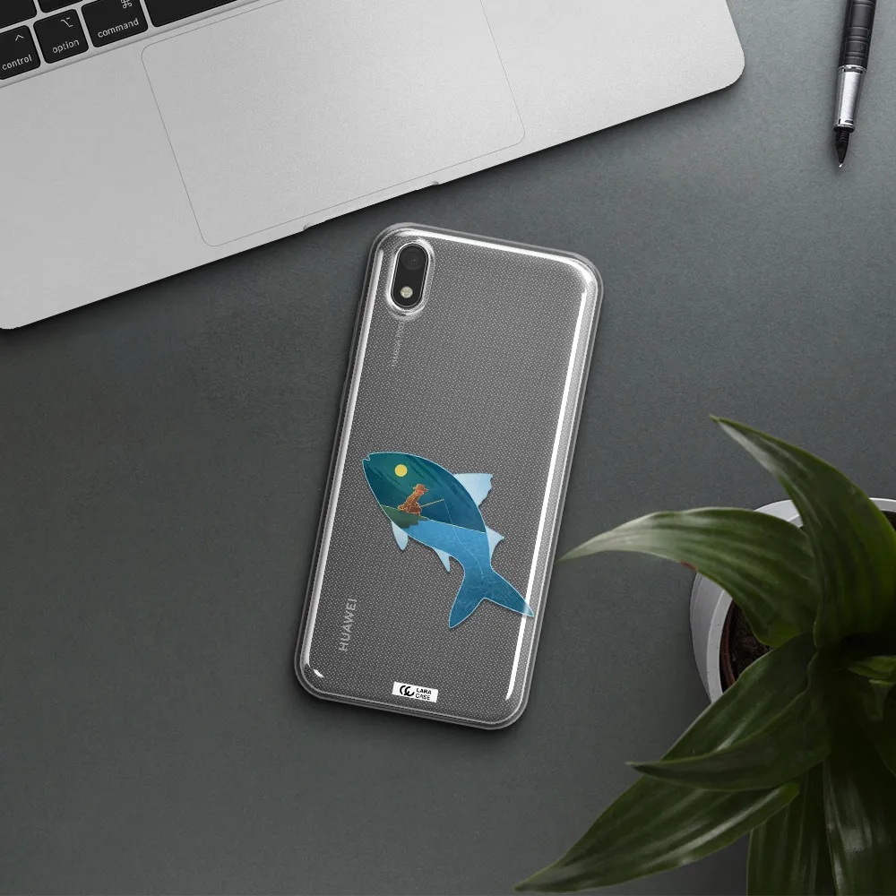 a fish with a man fishing Huawei Y5 2019 Clear TPU Case