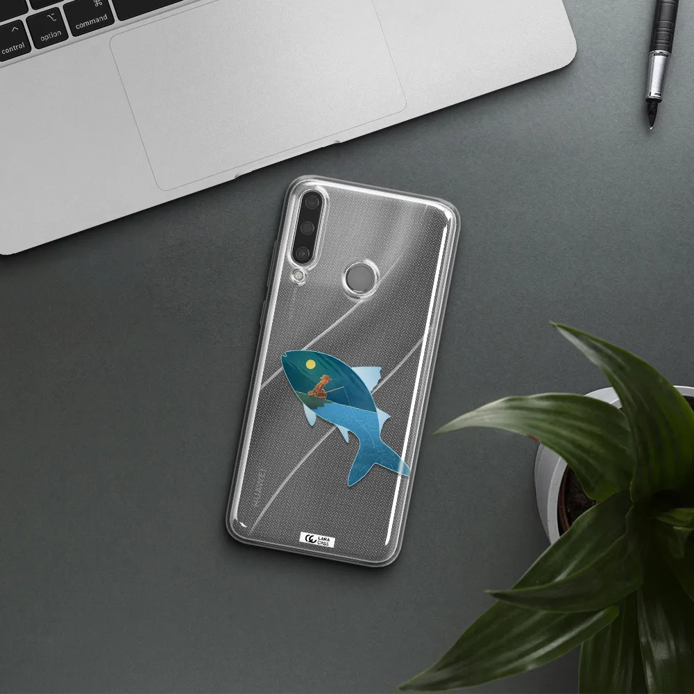 a fish with a man fishing Huawei Y6P Clear TPU Case