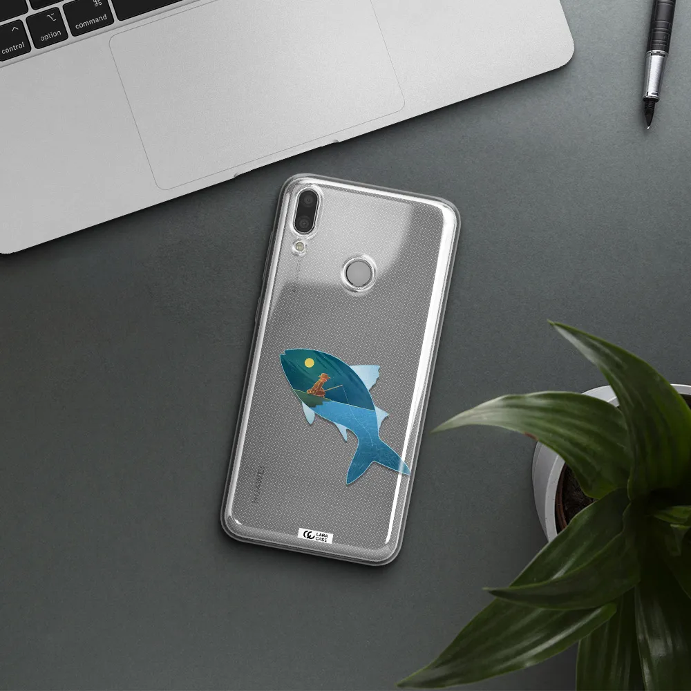 a fish with a man fishing Huawei Y7 2019 Clear TPU Case