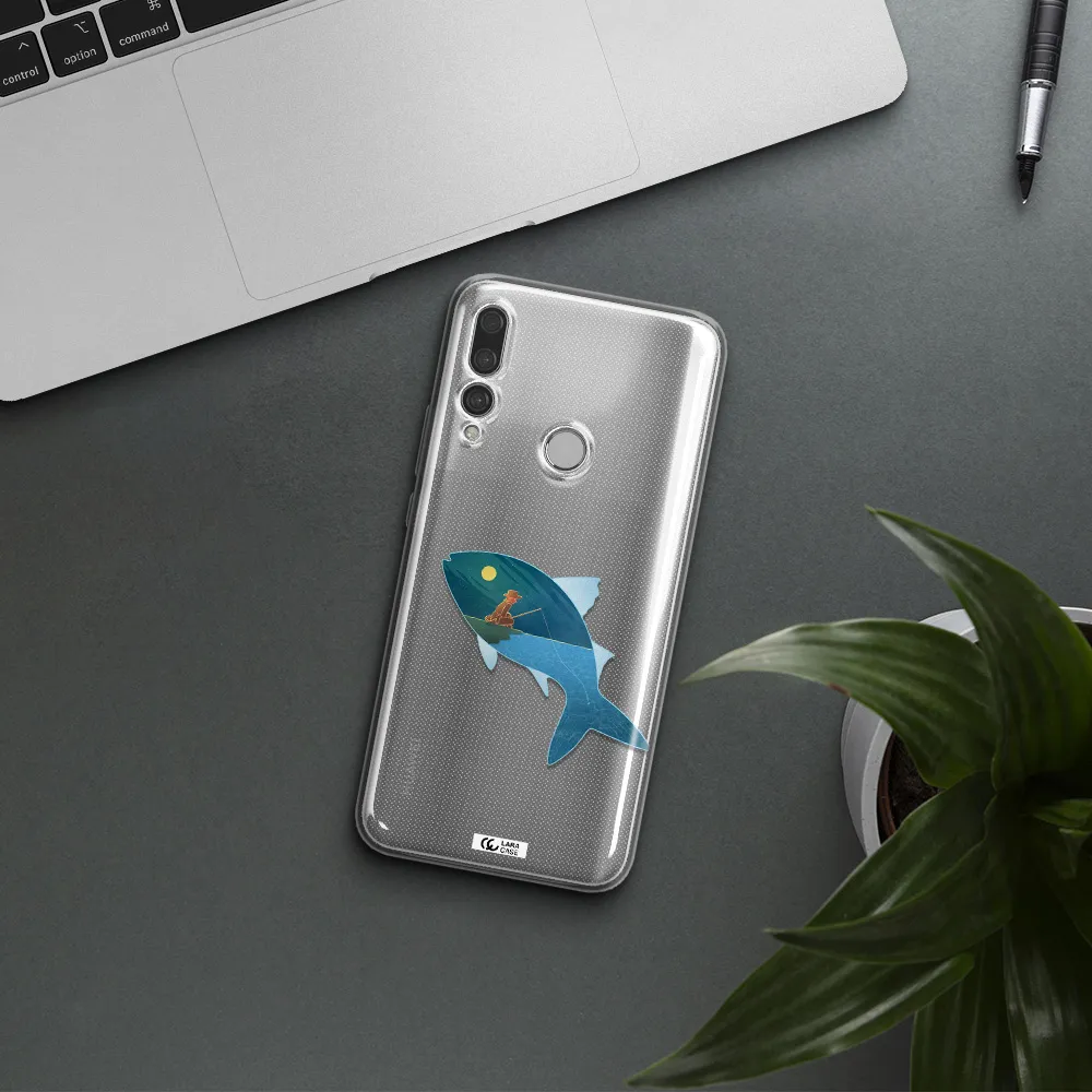 a fish with a man fishing Huawei Y9 Prime 2019 Clear TPU Case