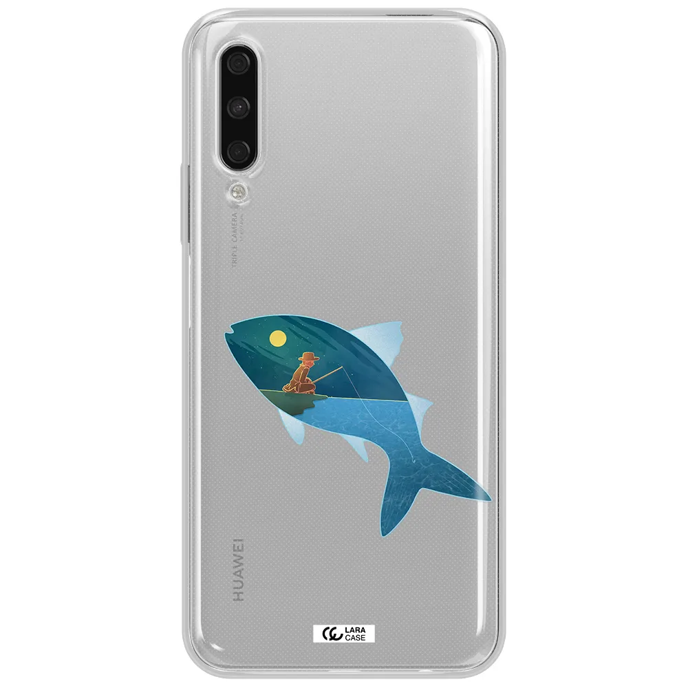 A Fish With A Man Fishing Huawei Y9S Clear Tpu Case