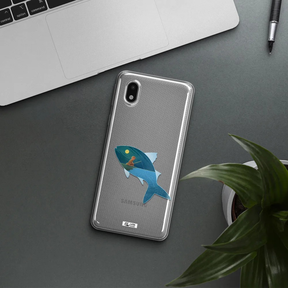 A Fish With A Man Fishing Samsung A01 Core Clear Tpu Case