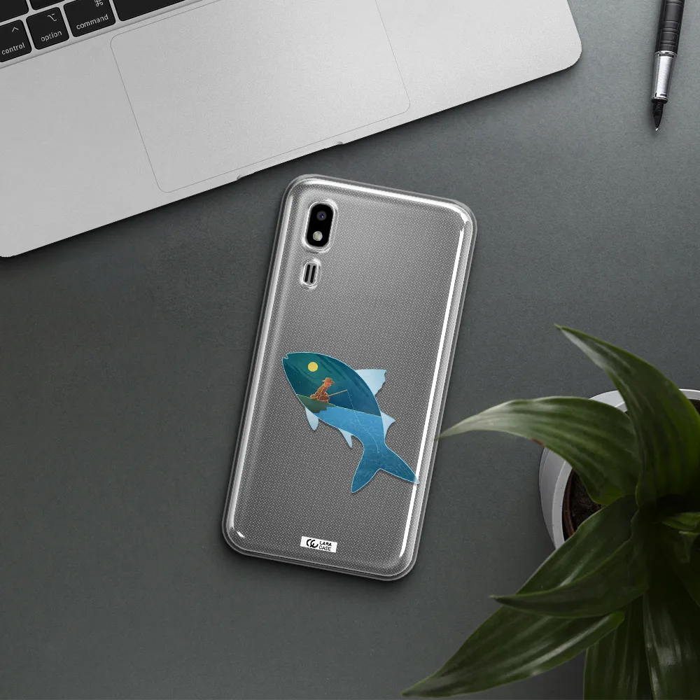 a fish with a man fishing Samsung A2 Core Clear TPU Case