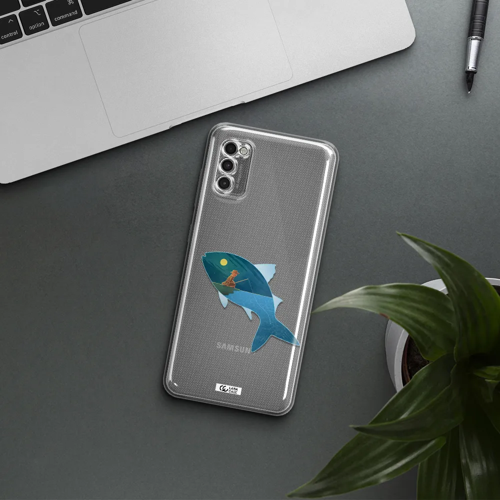 A Fish With A Man Fishing Samsung A41 Clear Tpu Case