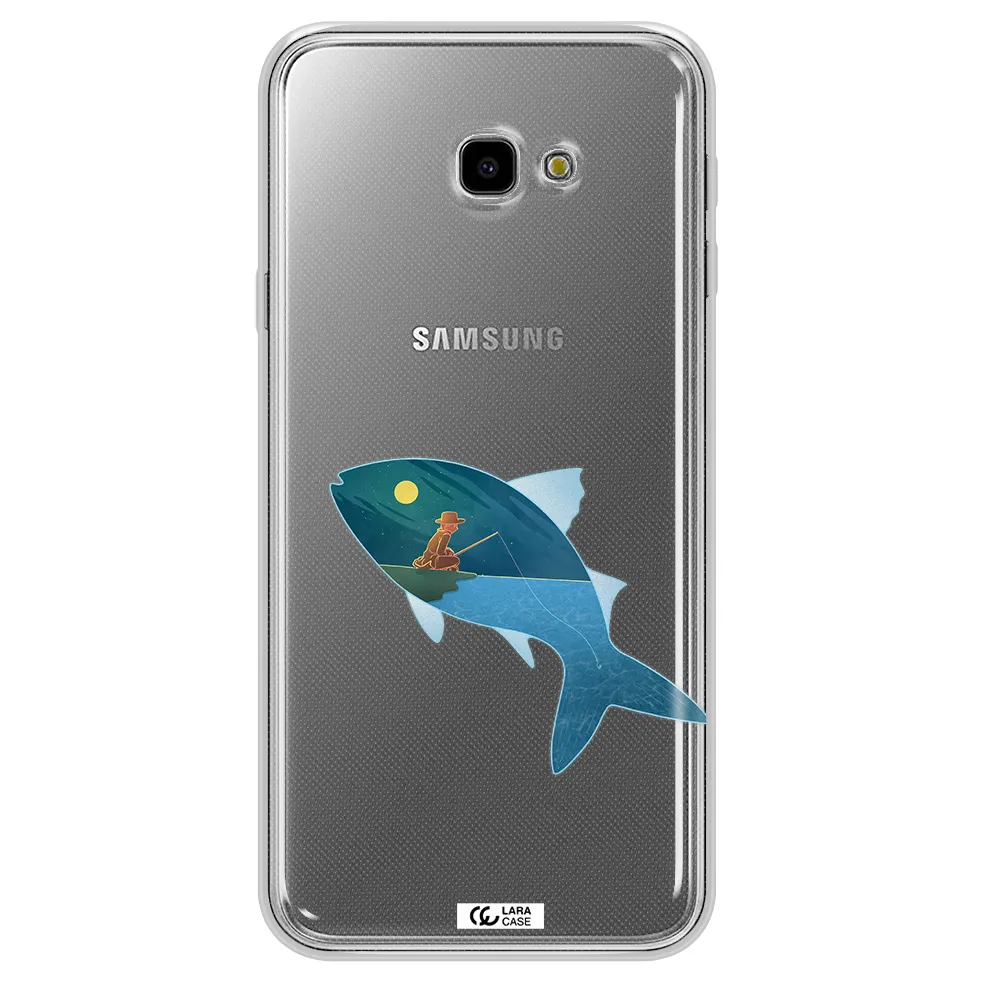 a fish with a man fishing Samsung J4 Plus Clear TPU Case