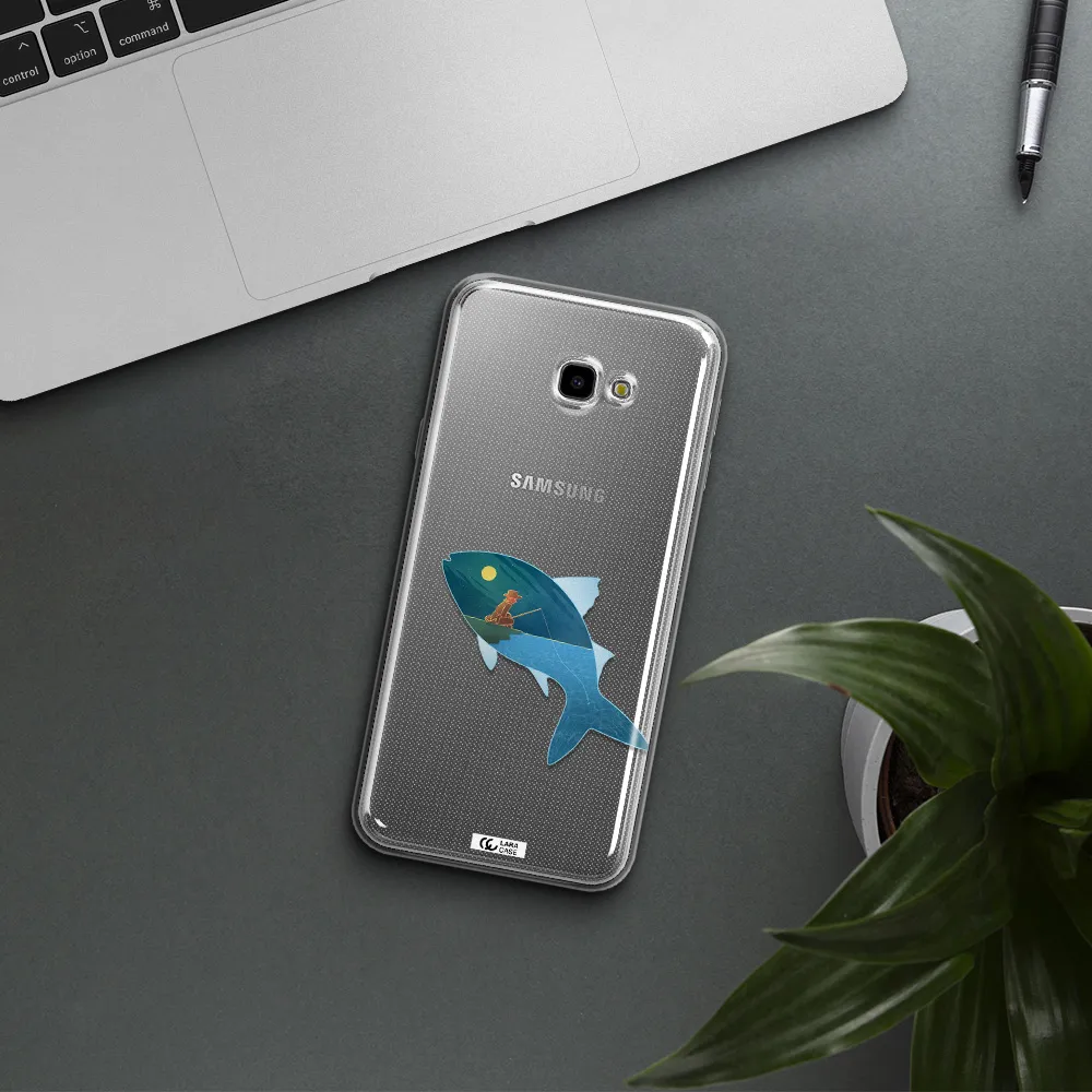 a fish with a man fishing Samsung J4 Plus Clear TPU Case