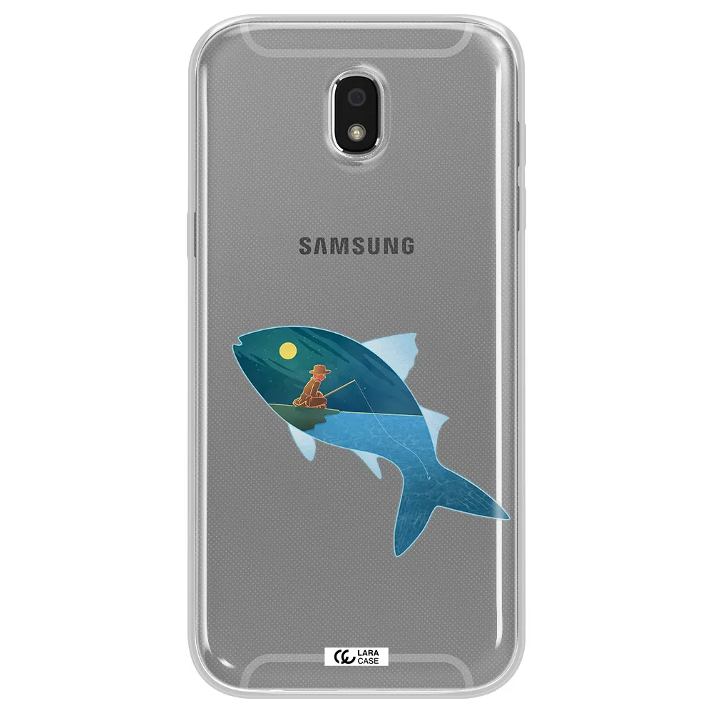 a fish with a man fishing Samsung J5 2017 Clear TPU Case