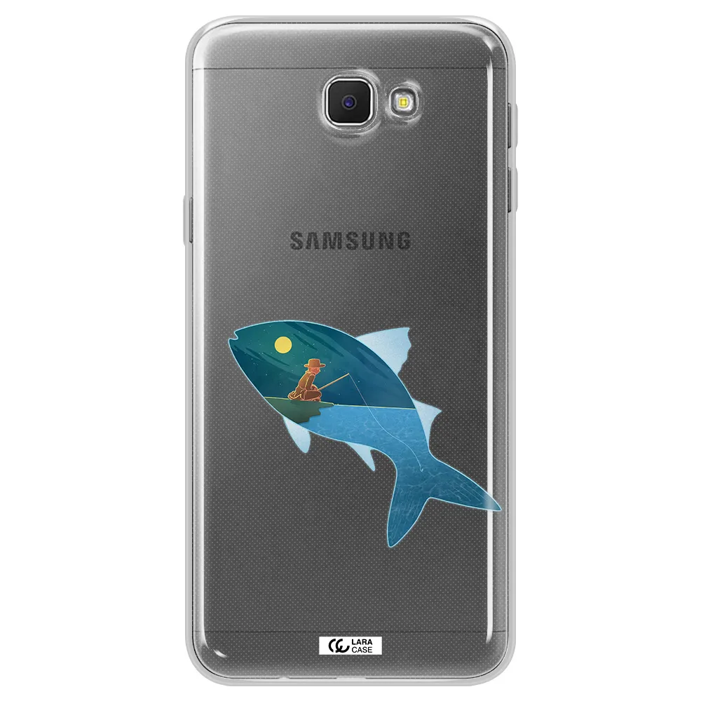 a fish with a man fishing Samsung J5 Prime Clear TPU Case