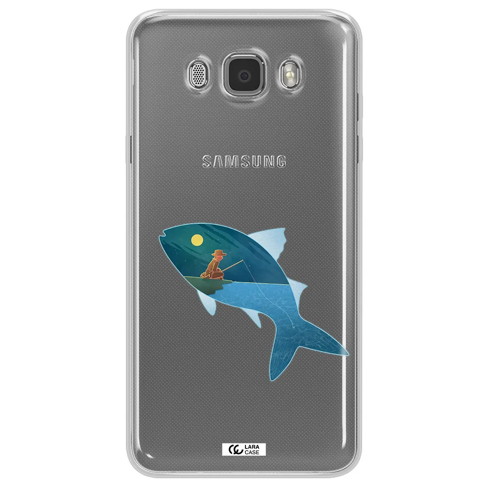 a fish with a man fishing Samsung J7 2016 Clear TPU Case
