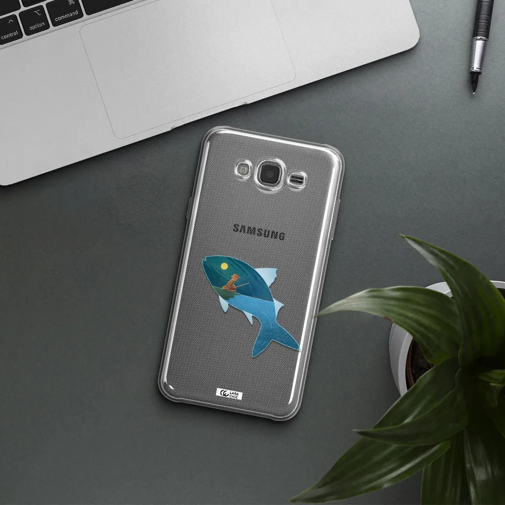 a fish with a man fishing Samsung J7 Clear TPU Case