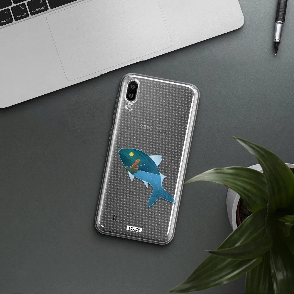 a fish with a man fishing Samsung M10 Clear TPU Case