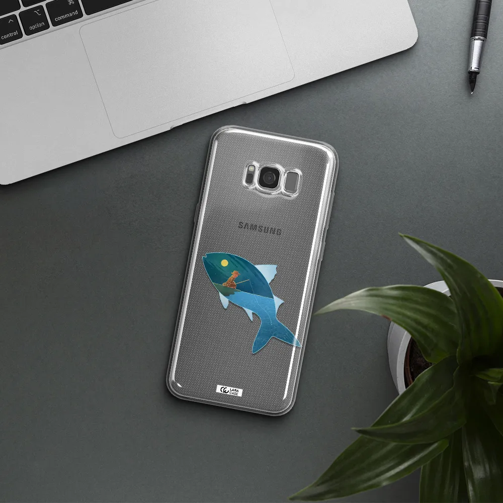 a fish with a man fishing Samsung S8 Plus Clear TPU Case