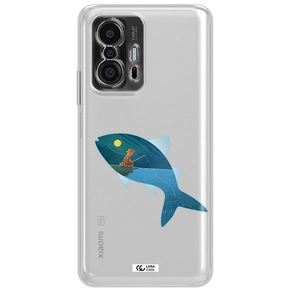 A Fish With A Man Fishing Xiaomi 11T Clear Tpu Case