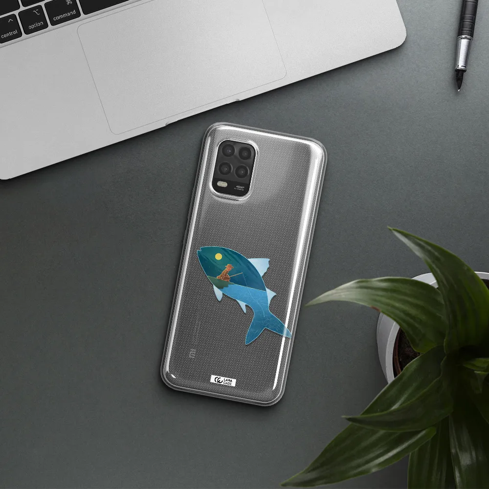 a fish with a man fishing Xiaomi Mi 10 Lite Clear TPU Case