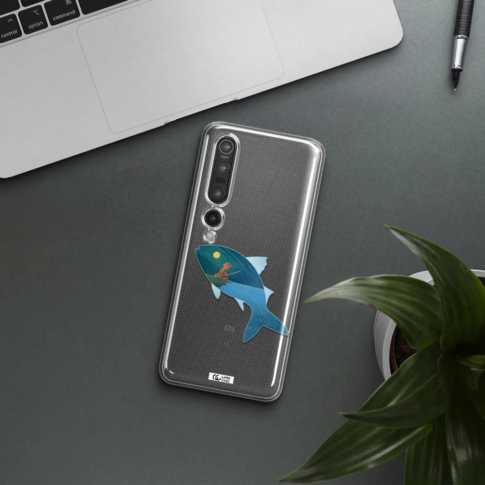 a fish with a man fishing Xiaomi Mi 10 Pro Clear TPU Case