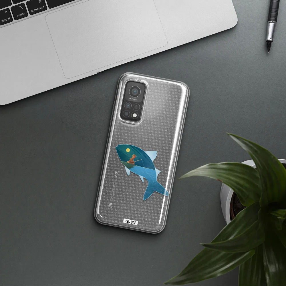 a fish with a man fishing Xiaomi Mi 10 T Pro Clear TPU Case
