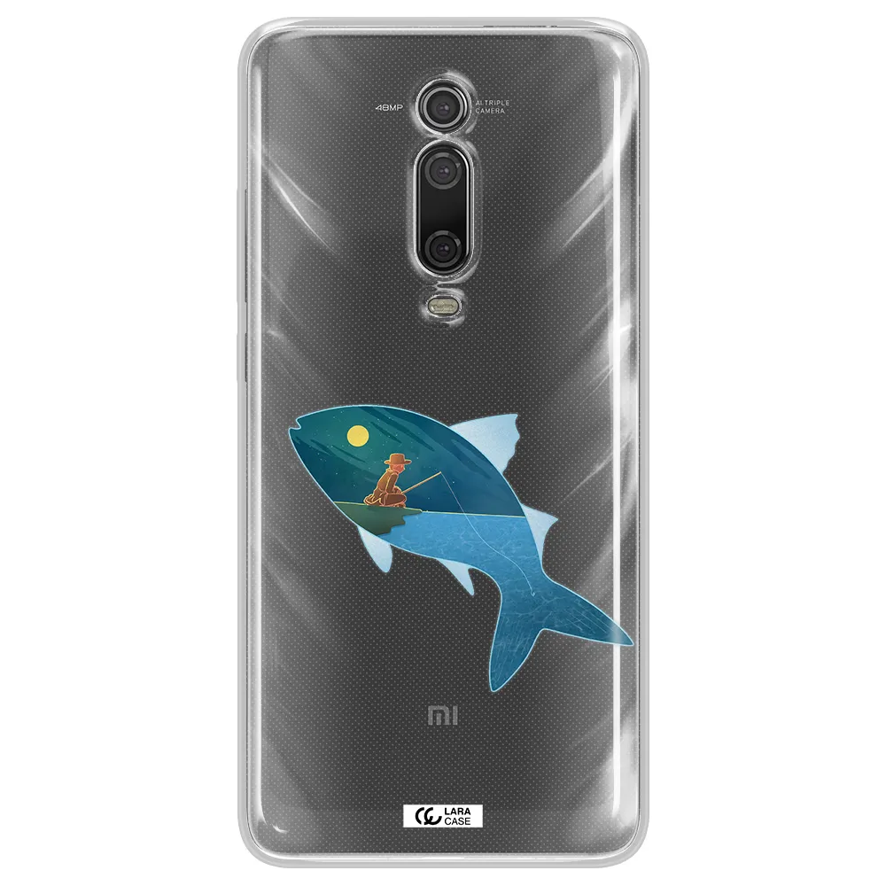 a fish with a man fishing Xiaomi Mi 9T Clear TPU Case