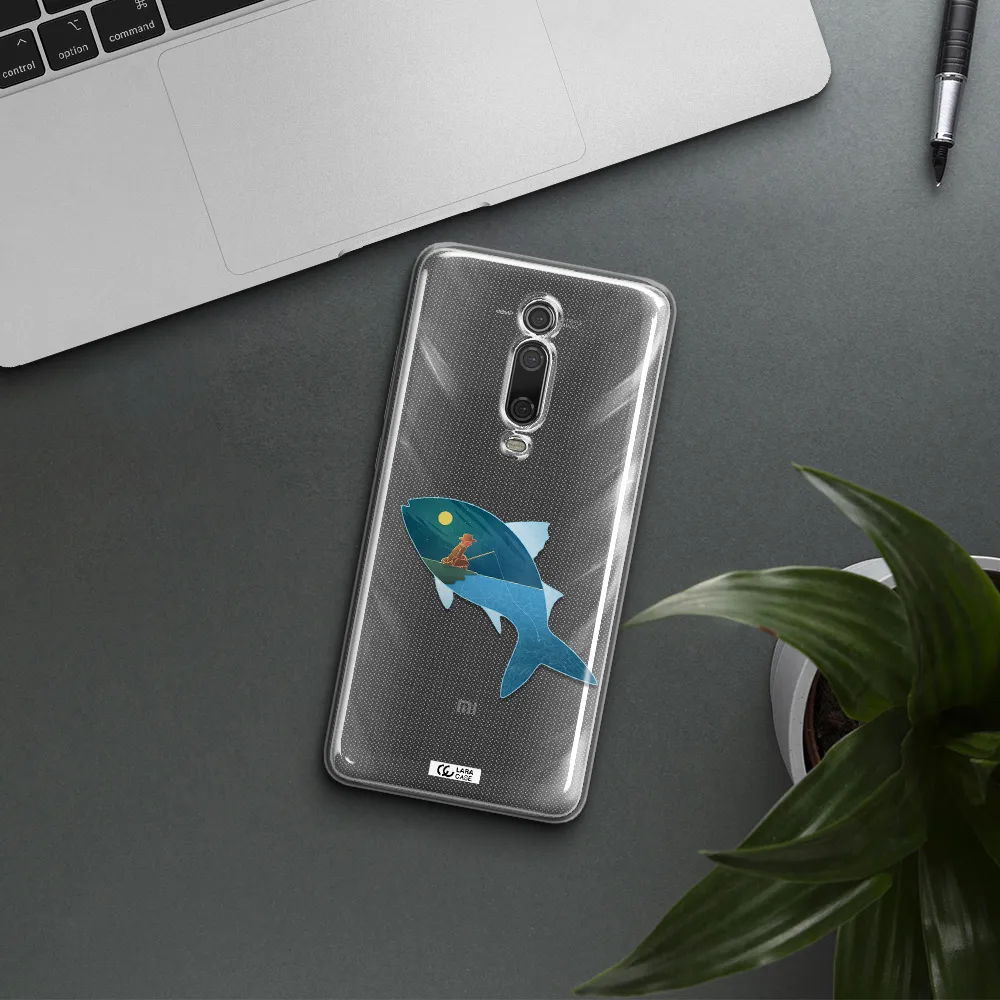 a fish with a man fishing Xiaomi Mi 9T Clear TPU Case