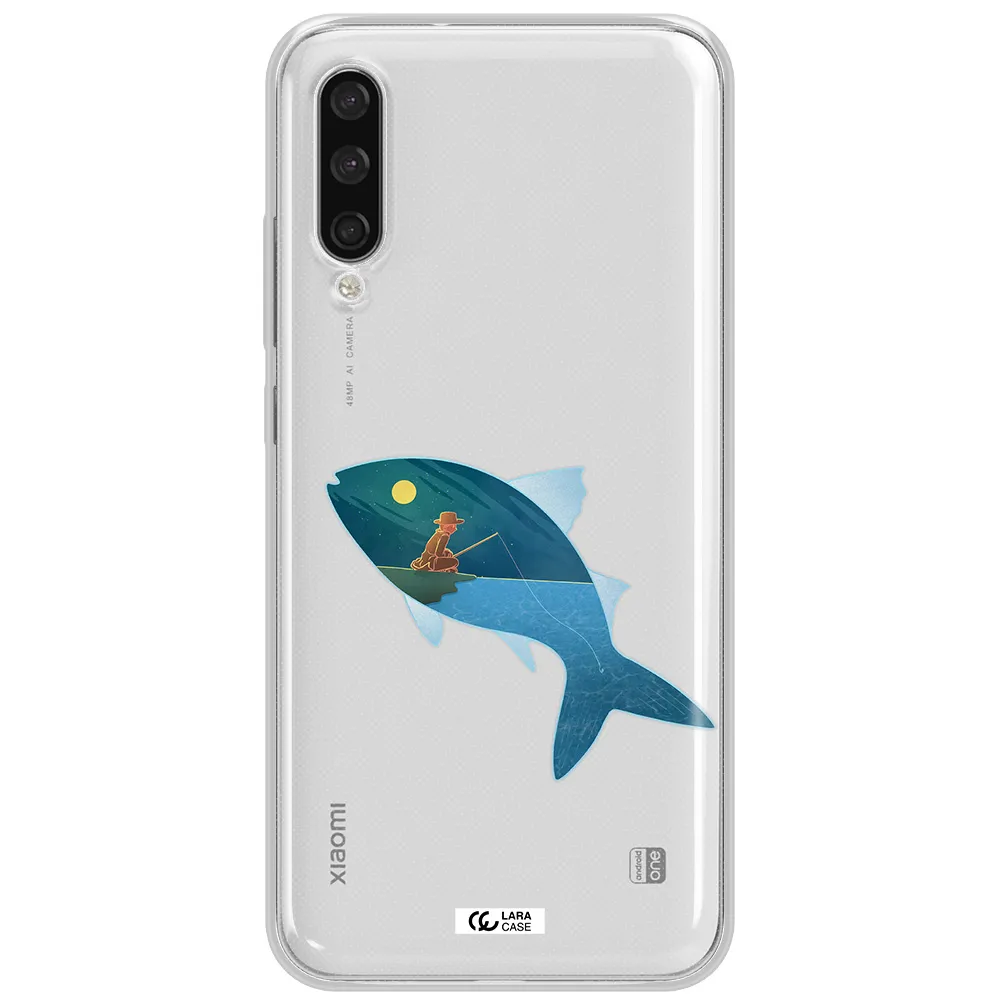 A Fish With A Man Fishing Xiaomi Mi A3 Clear Tpu Case