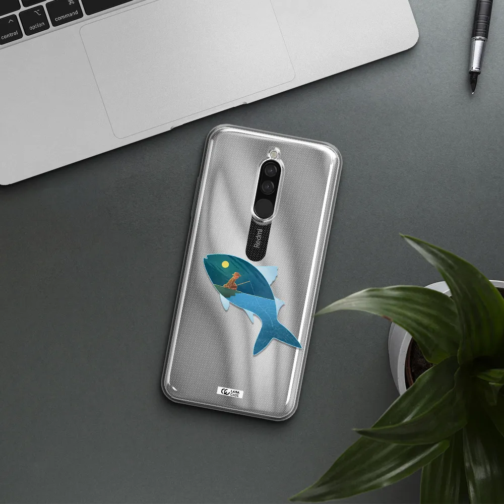 A Fish With A Man Fishing Xiaomi Redmi 8 Clear Tpu Case