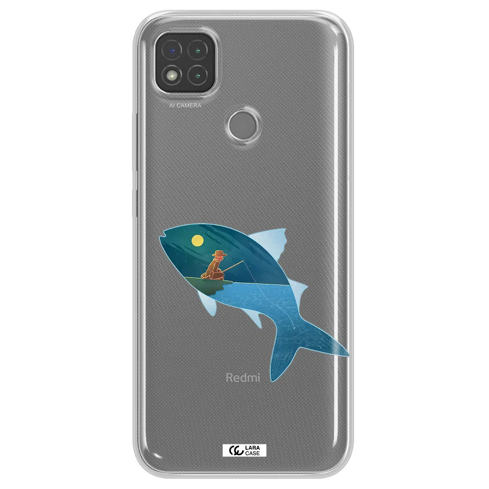a fish with a man fishing Xiaomi Redmi 9C Clear TPU Case