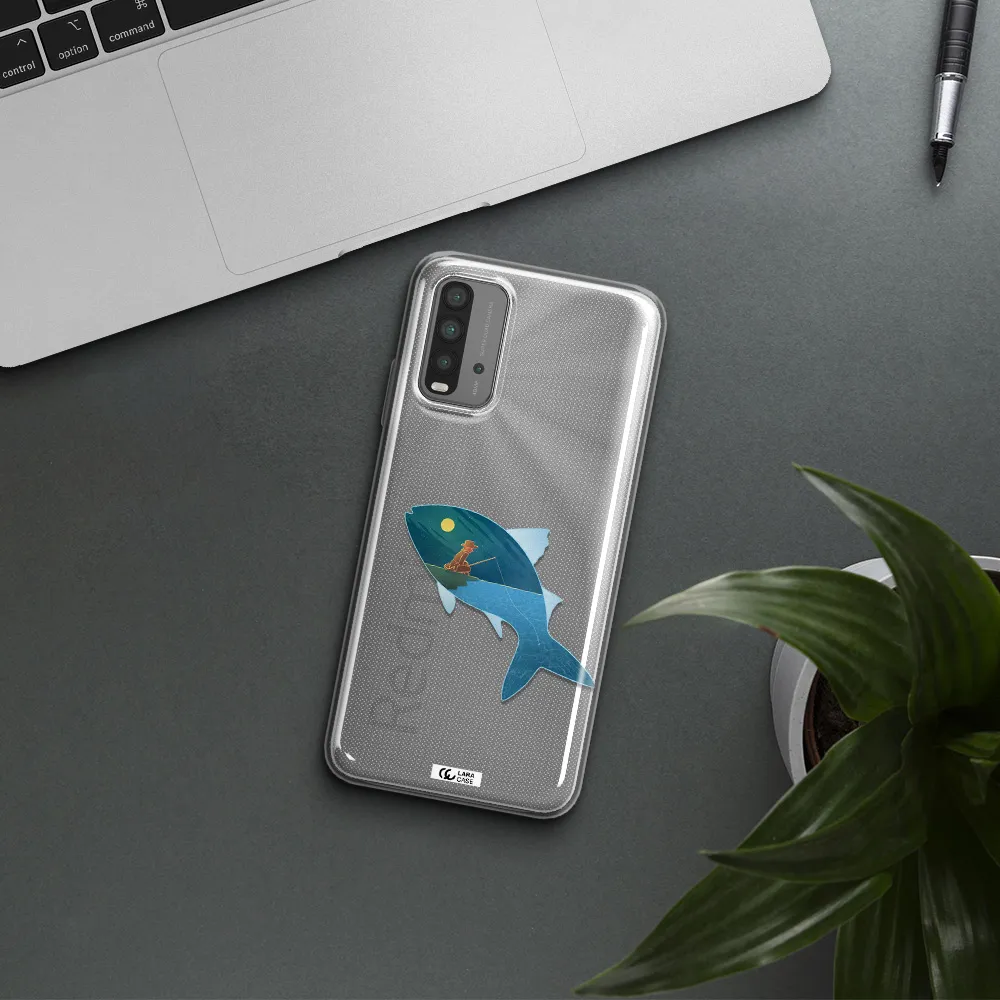 a fish with a man fishing Xiaomi Redmi 9T Clear TPU Case
