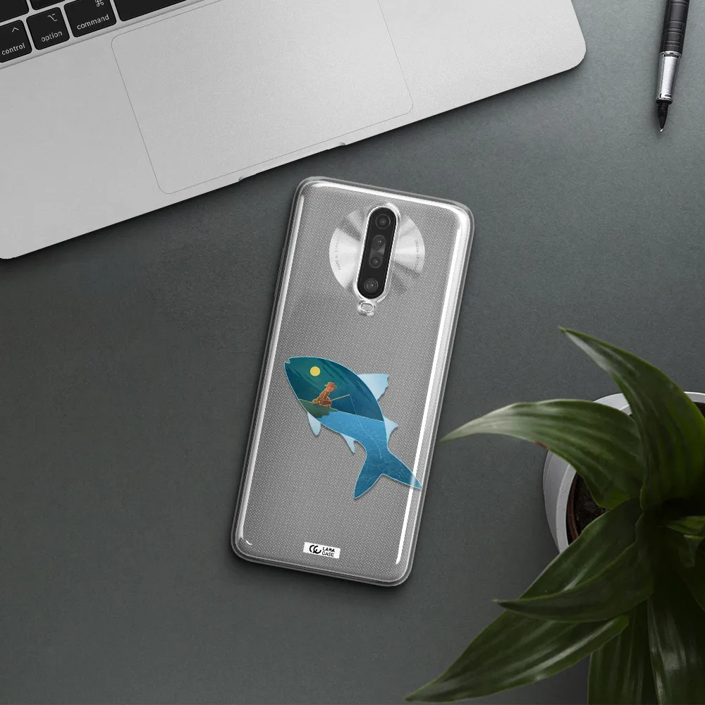 a fish with a man fishing Xiaomi Redmi K30 Clear TPU Case